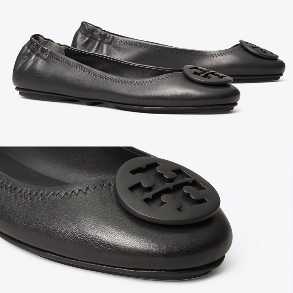 SOLD! Tory Burch Leather Minnie Travel Ballet Flat